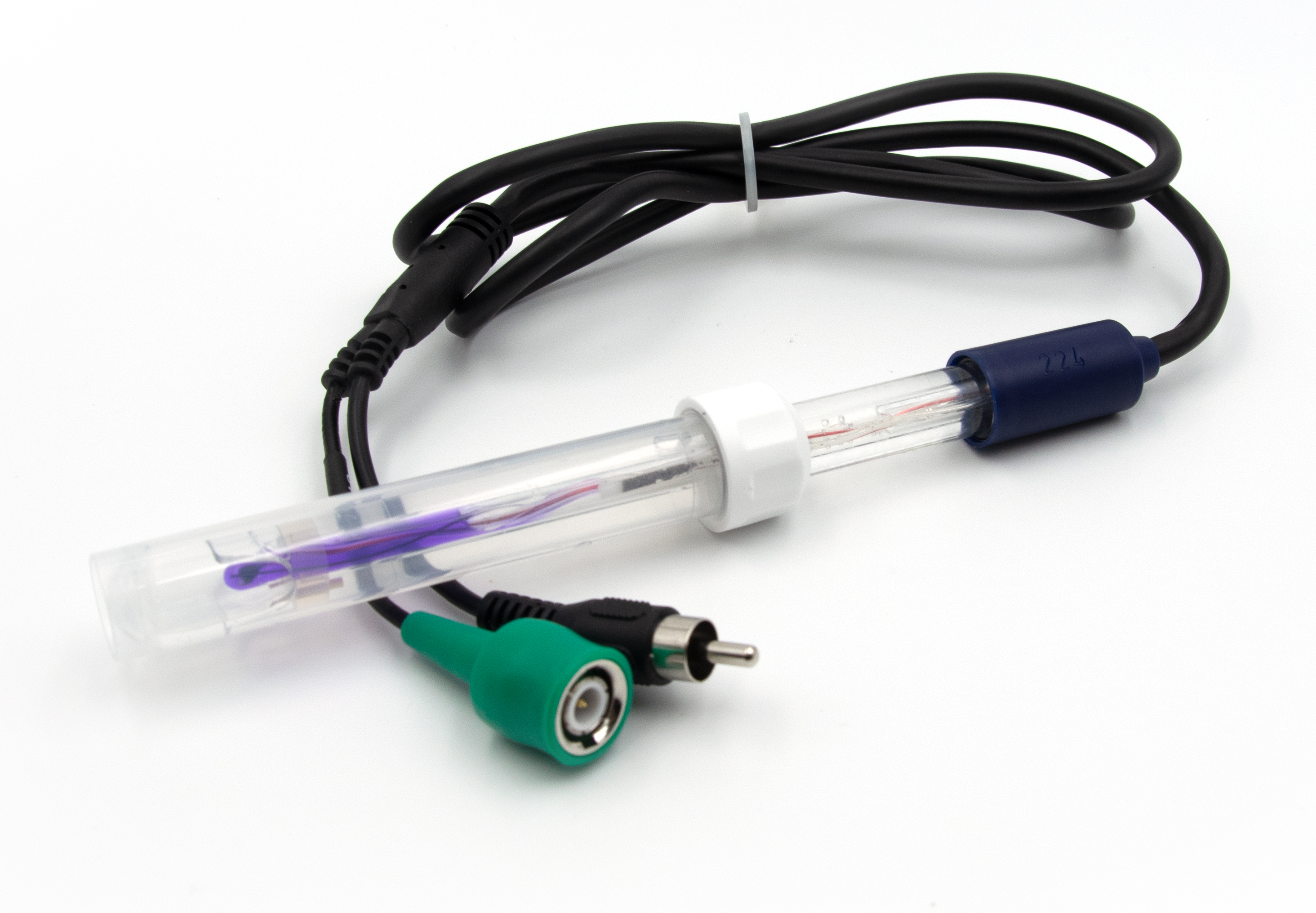 XS pH-Elektrode 201T, Temperatursensor integriert für pH 7 und pH 70, Kabellänge 1 Meter, BNC/Cinch-Stecker